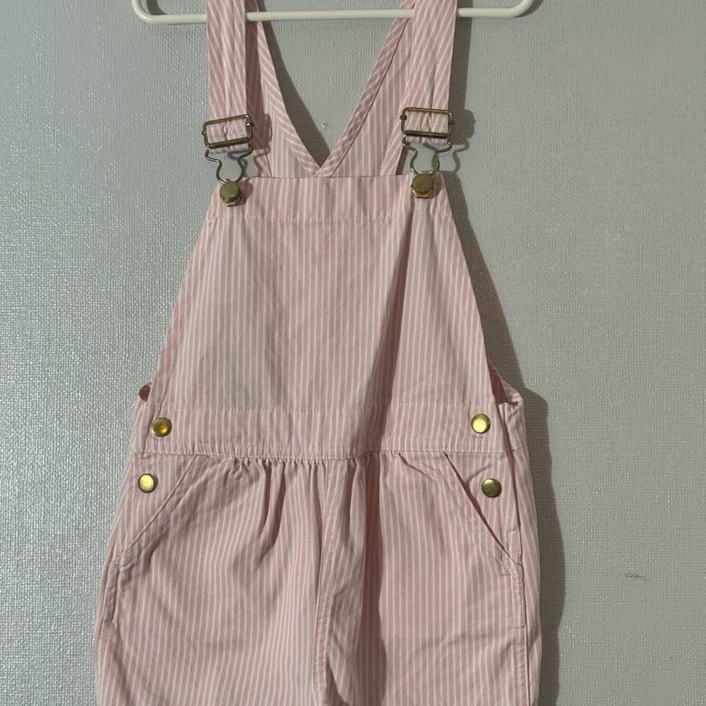 The Beaufort Bonnet Company Blush Striped Overalls